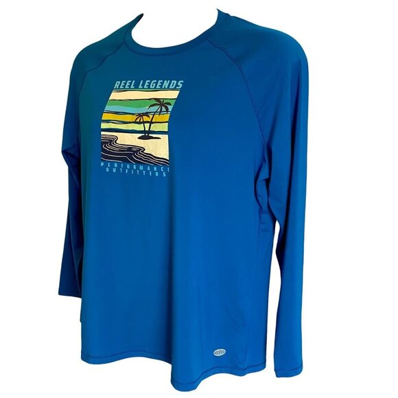 Reel Legends Performance Blue Long Sleeve Shirt with Reel Tec Women's 1X NEW - Picture 5 of 10